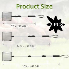 awliye 2 Pack Chicken Poop Scoopers, 3 in 1 Adjustable 22-42 Inch Long Cat Litter Scoop Chicken Scooper, Simple to Clean Metal Cat Litter Scoop Cat Poop Scooper, for Cat Chicken Farm Cleaning