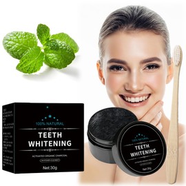 Zahnpulver, Zahnaufhellungspulver Mit Einer Zahnbürste, Zahnfleckenentferner, Pulver-Zahnpasta, Aufhellendes Zahnpulver Reinigt Zahnflecken Gründlich Und Hellt Die Zähne Auf, 30g (A)