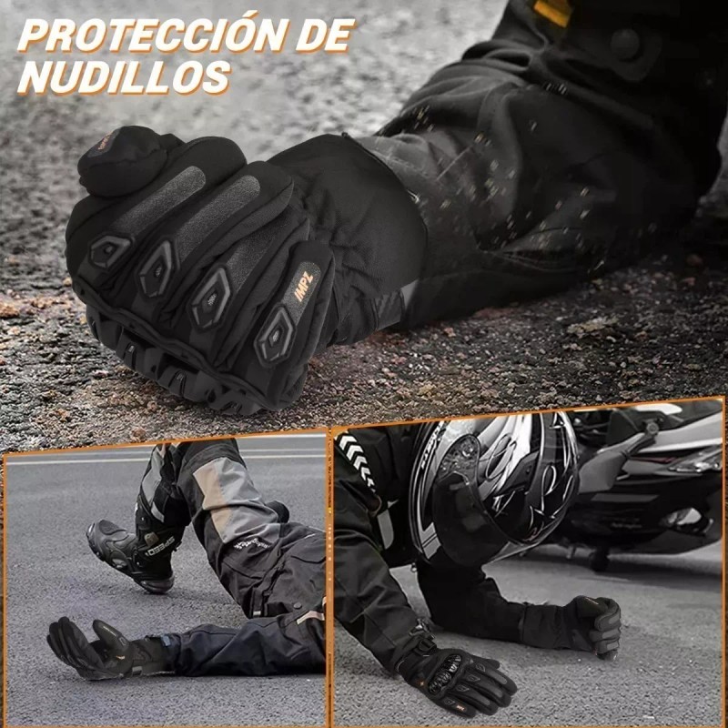ILIKEORIENTILIKEORIENT Guantes Impermeables Y Térmicos Con Protecciones Motociclism