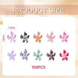 Shimmerz 100 Pieces Flower Nail Charms, 3D Hawaiian Flowers for Nails Soft Colourful Hibiscus Nail Art Charms Nail Rhinestones Gems