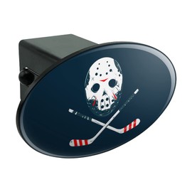 GRAPHICS & MORE Hockey Mask Skull Crossbones Stick Oval Tow Trailer Hitch Cover Plug Insert
