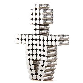 DIYMAG Rare Earth Magnets, Premium Brushed Nickel Tiny Fridge Magnets, 6x3mm Small Round Disc Magnets for Crafts, Office, Whiteboard- Pack of 100