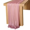 Lookein 10 Feet Dusty Rose Chiffon Table Runner Sheer Wedding