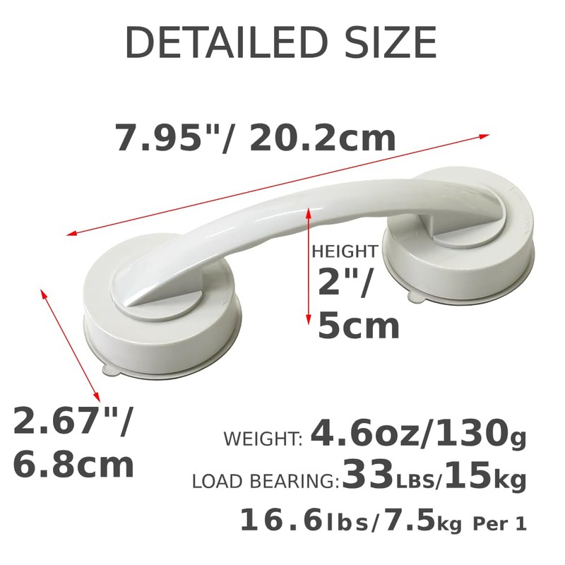Japard Shower Grab Bars for Light-Duty 33lbs 8" Safety for