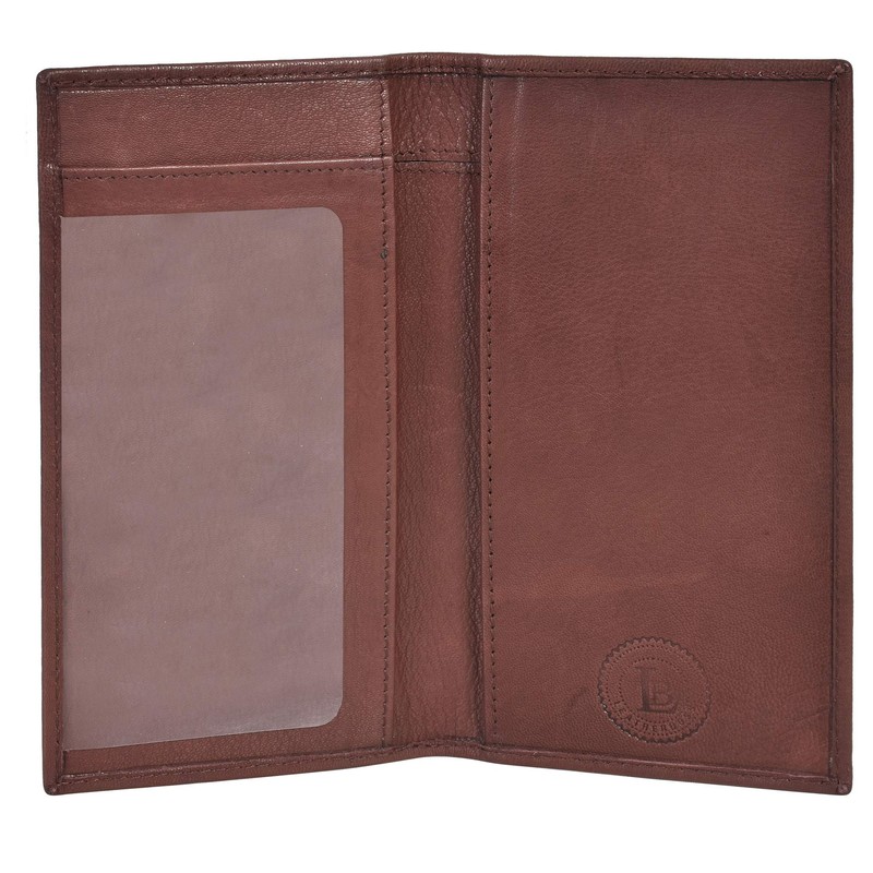 Leatherboss Genuine Leather Slim Checkbook Cover Holder for men women,
