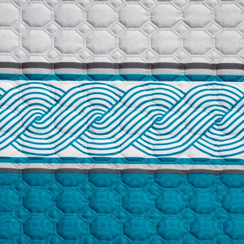 Colchas Elefantito Edredon King Size Ligero Capitonado Bellagio Azul Geometrico