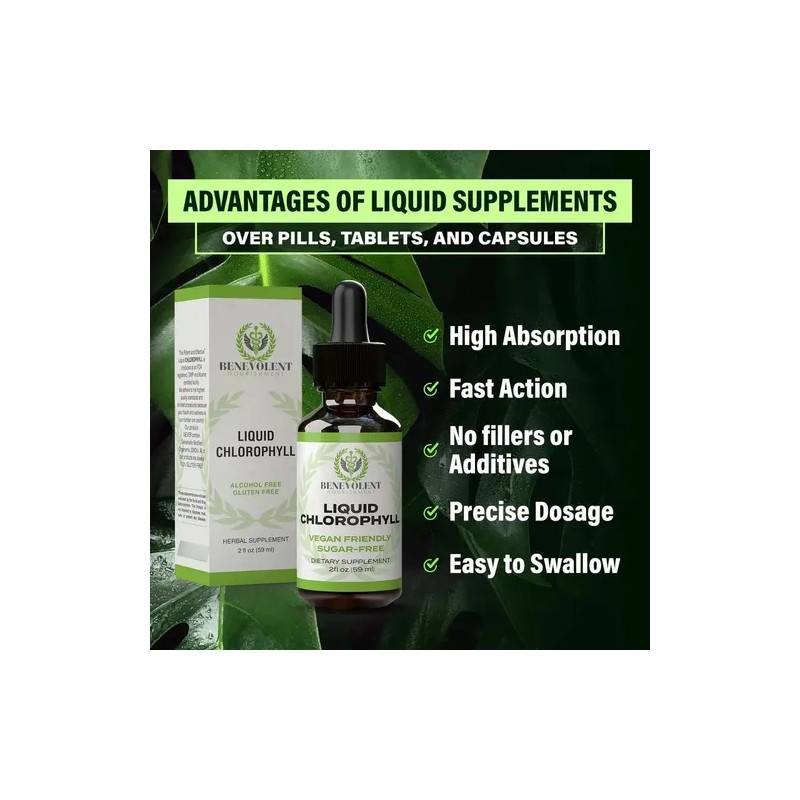 Clorofila Líquida Sabor Menta 100% Natural Energía
