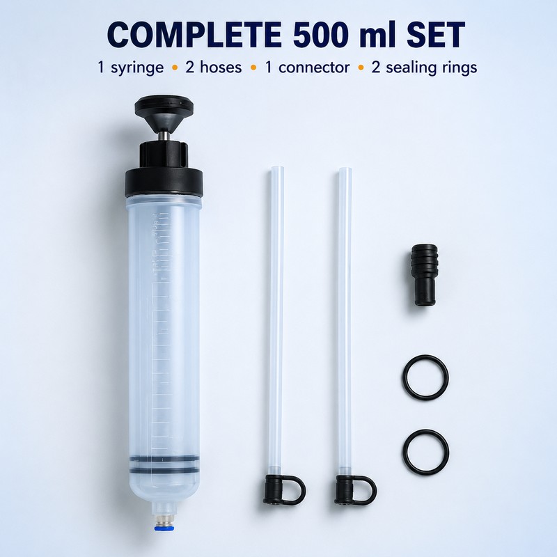 500ml Automotive Fluid Extractor Syringe Hand Pump with Hose