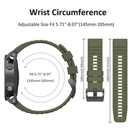 Mugust Bracelet for Garmin Fenix 6x/6x Pro/5x/5x Plus/7x/7x Pro/8 51 mm Bracelet, Quickfit 26 mm Watch Strap for Garmin Enduro 2, Fenix 3/3 HR, Instinct 2X, Epix Pro 51 mm, Descent MK1/2, Quatix 7X