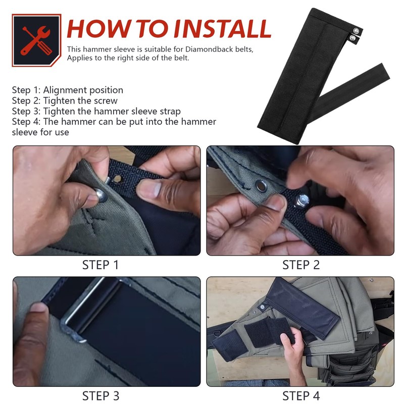 Padded Hammer Holster Replaces Diamondback Tools Belt Holder, Hammer Sleeve