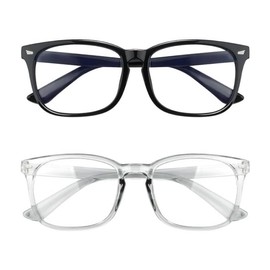 High Tech Blue Light Glasses - Advanced 99% Blue Light Blocking Computer Glasses - Anti Eyestrain & UV Glare Protection:_Green and Clear