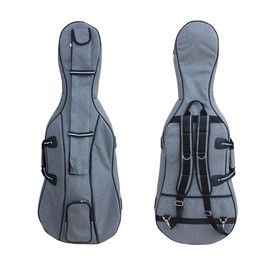 ModouString Cello case 4/4 Thickened Soft Bag Cello Gig Bag with Multiple Pockets & Handle & Adjustable backpack straps Strong light (gray)