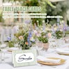 Whaline 100 Pcs Sage Green Place Cards Stripes Tented Card