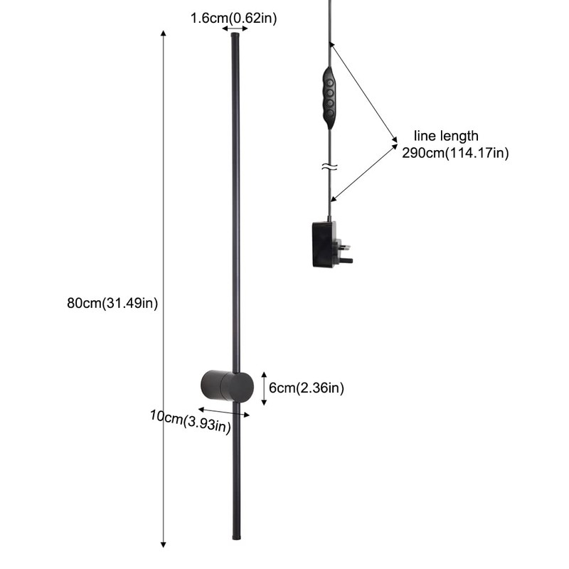 Ditoon RC Dimmable Modern Plug in Wall Sconce Set of