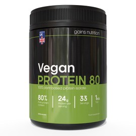 GN Vegan Protein 80 Protein Powder Tub | 1KG Pea Protein Powder - Plant Based | 24g Vegan Protein per Serving | Non-GMO, Gluten & Dairy Free | Manufactuted in The UK