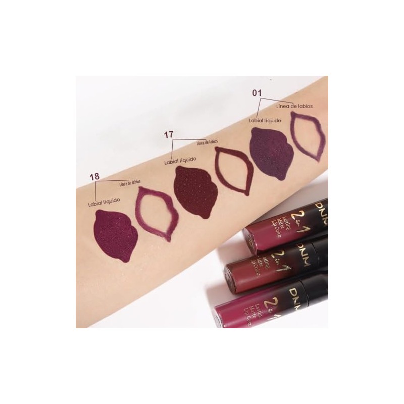 evpct- 3 piezas de tinte labial de color rojo oscuro,