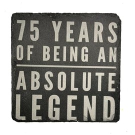 75th Birthday Gifts Men Funny Slate Coaster - 75th Birthday Gifts for Women Friend - 75th Birthday Ideas for Men - Novelty and Funny 75th Birthday Gifts