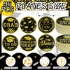 Fourluoo 96 Pcs Graduation Paper Plates Class of 2025 7