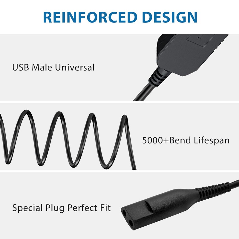 12V Charger Replacement for Braun Charger, USB Charger Cord for