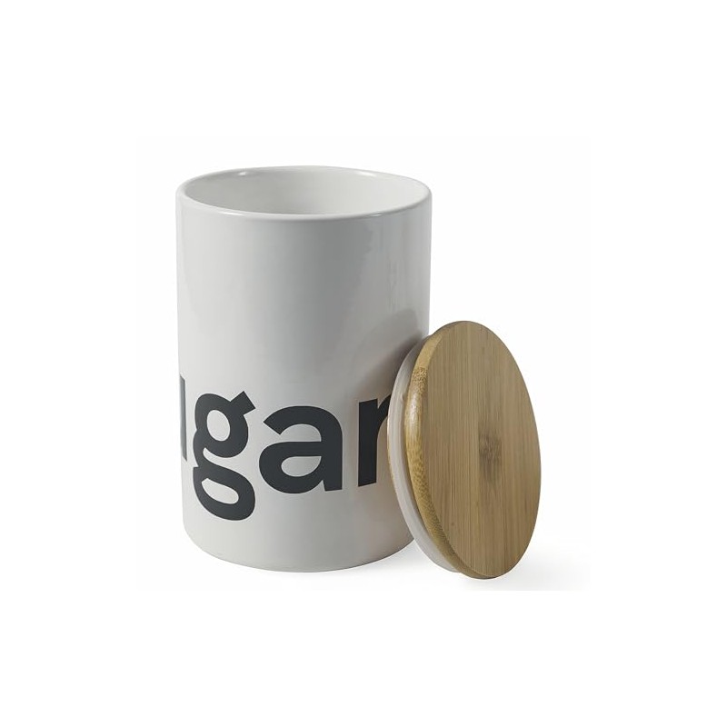 Villa d'Este Home Tivoli Ceramic Sugar Bowl 750 ml Bamboo