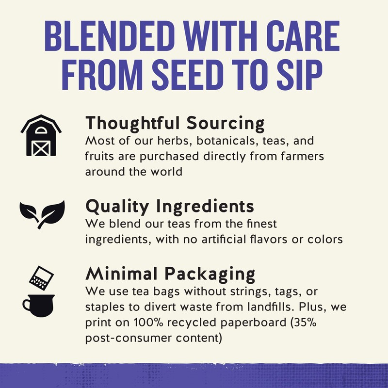 Celestial Seasonings True Blueberry Herbal Tea Bags, Caffeine Free, 20