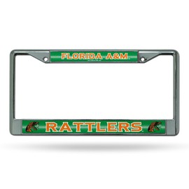 Florida A&M Rattlers Standard Size Chrome License Plate Frame - It Sparkles!