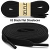 DELELE Solid Flat Shoe Laces: Hollow Thick Black Shoelaces for