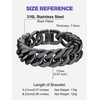 Richsteel Man Bracelet Heavy Black Stainless Steel Cuban Chain Bangle
