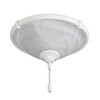 kathy ireland HOME Feather Swirl Glass LED Light Kit for Ceiling Fans | Damp Rated Shade Attachment with 3 Candelabra Bulbs, Pull Chain, and Finial, Appliance White