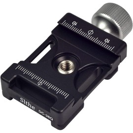 DC-38Q Clamp for 3/8 Inch Camera Screw (with a 3/8 Inch to 1/4 Inch Screw Adapter) with 3 Strap Buckles Compatible with RRS/ARCA-Swiss/Kir/Wimberley/Markins/Sunwayfoto/Kangrinpoche/Benro/SIRUI
