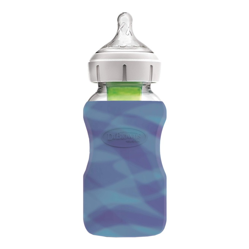 Dr. Brown's Wide-Neck 100% Silicone Baby Bottle Sleeve, Glow-in-The-Dark, 9oz
