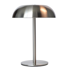 Portable LED Mushroom Table Lamp, Cordless Touch Desk Light with 5200mAh Rechargeable Battery, Stepless Dimming Small Lamp with 3 Colors and Brightness Control for Bedroom/Bar/Coffee shop (Silver)