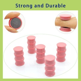 PYJLBX Fridge Magnets, Small Magnets Strong Magnet Whiteboard Magnets Heavy Duty, Cute Round Mini Magnets for Crafts, Fridge, Notice Board, Planning Boards, Office,School,Classroom (Pink, 30 Pack)