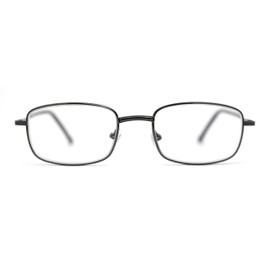 SA106 Classic Iconic Dad Fashion Narrow Rectangle Snug Reading Glasses Gunmetal +1.5