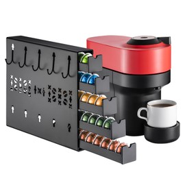 ZCDCP for Nespresso Coffee Pod Holder, Vertuo Pod Holder Drawer Wall Mounted Coffee Pod Organiser (Right(50Pods Capacity))