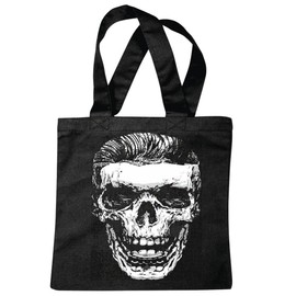 Reifen-Markt Tasche Umhängetasche VINTAGE SKULL BIKERSHIRT GOTHIC BIKE CLUB MC MOTORCYCLE CHOPPER CUSTOM MOTORRAD MOTORRADTREFFEN CLUB TREFFEN Einkaufstasche Schulbeutel Turnbeutel in Schwarz