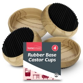 SOL 12pk Rubber Case Castor Cups - Non-Slip Caster Cups to Protect Wooden Floors and Carpets - Furniture Floor Protectors for Chair, Table, and Sofa Legs
