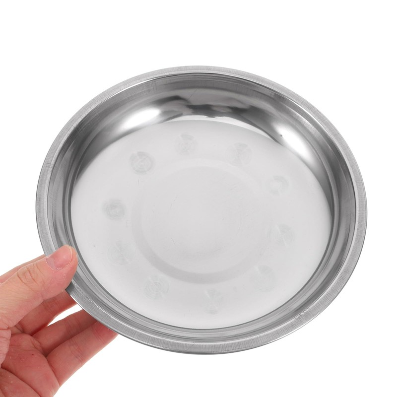 UPKOCH 6 x Round Stainless Steel Serving Plates (7 Inches),