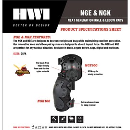 HWI Gear Next Generation Knee Pad for Protection: Combat, Mechanics, Construction, Hunting, Landscaping, Outdoor Survival, Heavy Duty Industrial Grade, Adjustable