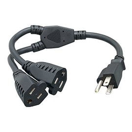 Pro-Techgroup Premium 14AWG Heavy Duty Power Cord/Outlet Splitter Cable - SJT 14/3 2 NEMA 5-15-R to 1 NEMA 5-15-P SP509+SP506x2-14 INCHES