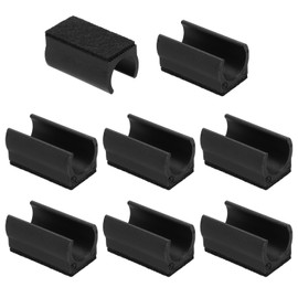 PATIKIL 8pcs Rectangle Chair Leg Cover with Felt Pad, 19mm Slide Smoothly No Scratches No Noise Furniture Feet Hardwood Protectors Tips Floor Glides Tubing Caps for Office,Black Black