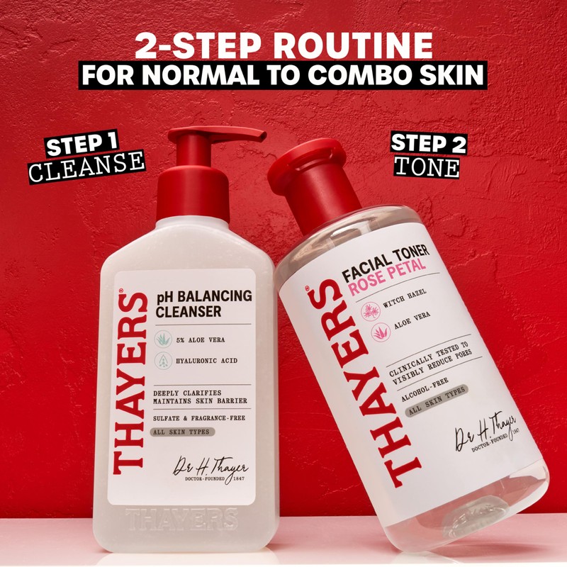 THAYERS Alcohol-Free Rose Petal Witch Hazel Facial Toner for Glowing