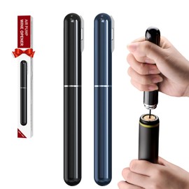 Air Pressure Wine Bottle Opener Pack of 2 - NUCOKRS Special Pen Shape Design with Foil Cutter 3-7 Times to Open Black and Blue