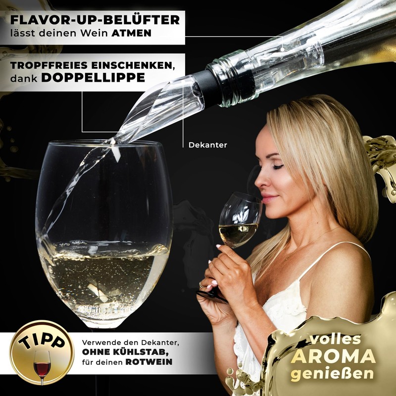 One Decision Deluxe Wine Cooling Rod 6-in-1 Set Including 2
