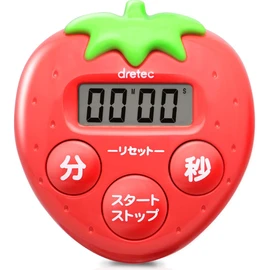 dretec T-564RD Strawberry Timer, Digital, 99 Minutes, 59 Seconds, Red
