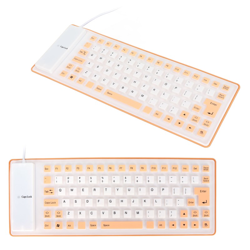 Silicone Keyboard Fully Sealed Design Lightweight Portable Silent Soft Comfortable