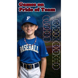 Fupapa Baseball Beaded Cross Necklaces, League Team Colors Baseball Necklace, Baseball Team Gifts