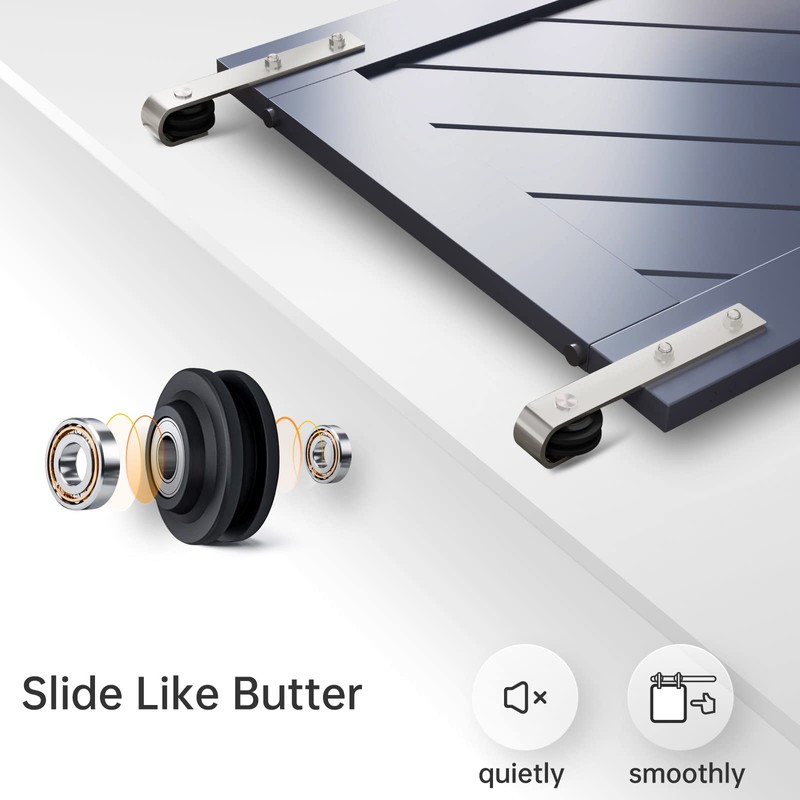 EaseLife 9 FT Brushed Nickel Sliding Barn Door Hardware Track