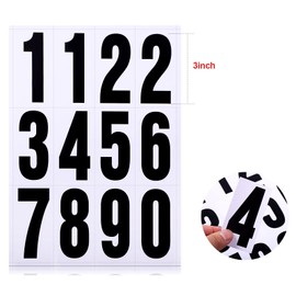 Tenare 16 Sets Number Stickers Reflective Mailbox Numbers Vinyl Waterproof Decals for Residence Signs Door Trucks Address 0-9(3 Inch,Black in White)