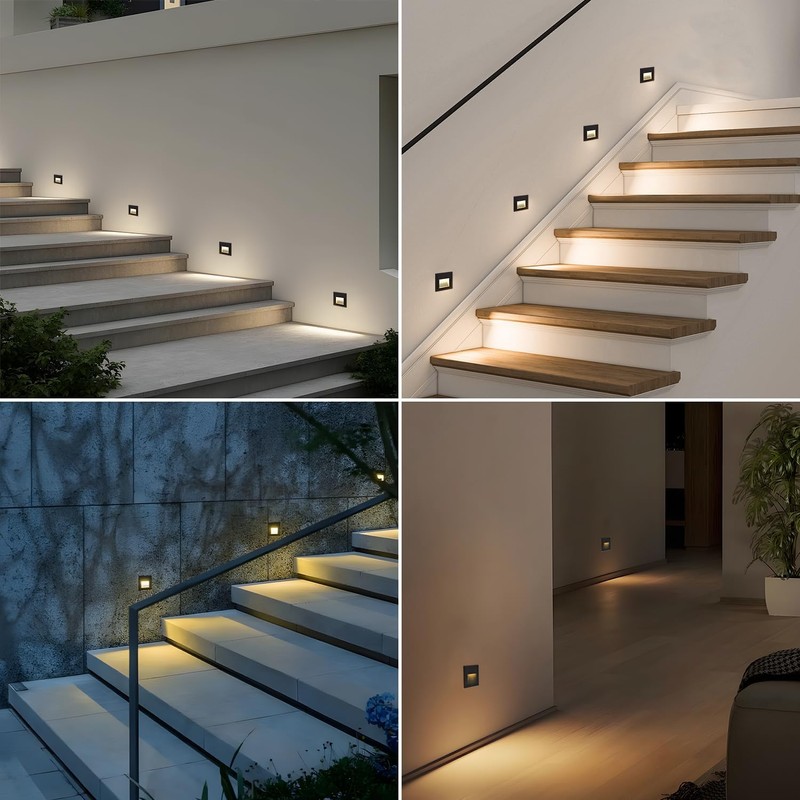Arotelicht 8Pack LED Recessed Step Light with Motion Sensor, Warm